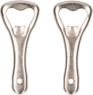 Excellent Houseware Flessenopeners - 2 stuks - metaal - 9 cm