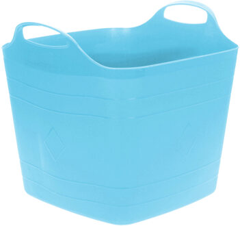 Excellent Houseware Flexibele emmer - blauw - 15 liter - kunststof - vierkant - 30 x 29 cm - Wasmanden