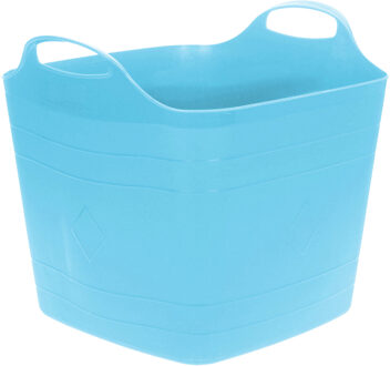 Excellent Houseware Flexibele emmer - blauw - 25 liter - kunststof - vierkant - 35 x 38 cm - Wasmanden