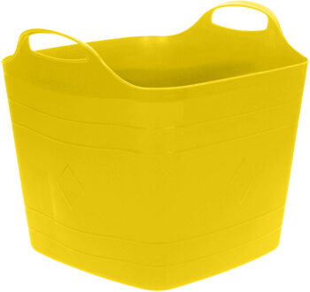 Excellent Houseware Flexibele emmer - geel - 15 liter - kunststof - vierkant - 30 x 29 cm - Wasmanden