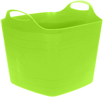 Excellent Houseware Flexibele emmer - groen - 15 liter - kunststof - vierkant - 30 x 29 cm - Wasmanden