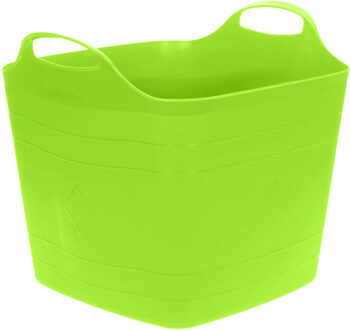 Excellent Houseware Flexibele emmer - groen - 25 liter - kunststof - vierkant - 35 x 38 cm - Wasmanden