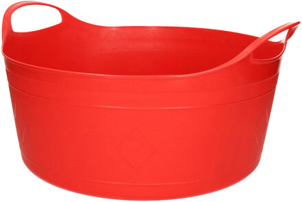 Excellent Houseware Flexibele emmer - rood - 15 liter - kunststof - 39 x 17 cm