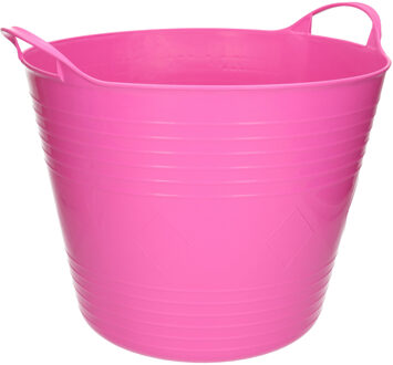 Excellent Houseware Flexibele emmer - roze - 27 liter - kunststof - 40 x 35 cm - Wasmanden