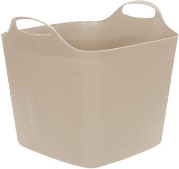 Excellent Houseware Flexibele kuip / emmer - beige - 25 l - kunststof - 40 x 35 cm