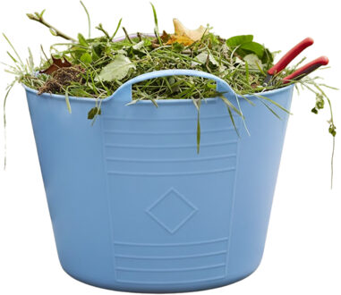 Excellent Houseware Flexibele kuip / emmer - blauw - 15 liter - kunststof - 35 x 28 cm - met handvatten