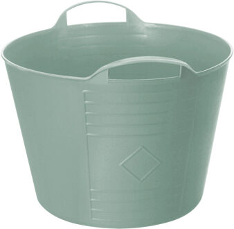 Excellent Houseware Flexibele kuip / emmer - groen - 15 liter - kunststof - 35 x 28 cm - met handvatten