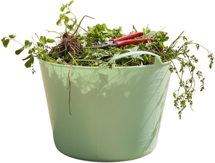 Excellent Houseware Flexibele kuip / emmer - mintgroen - 15 liter - kunststof - 35 x 28 cm - met handvatten