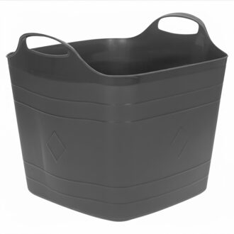 Excellent Houseware Flexibele kuip / emmer - zwart - 25 l - kunststof - 40 x 35 cm