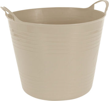 Excellent Houseware flexibele wasmand - beige - 27 liter - kunststof - 42 x 40 x 35 cm