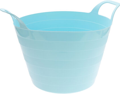 Excellent Houseware Flexibele wasmand - blauw - 30 liter - kunststof - 54 x 37 cm - met handvatten