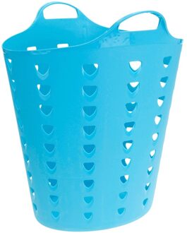 Excellent Houseware Flexibele wasmand - blauw - 60 liter - kunststof - 47 x 50 cm - Wasmanden