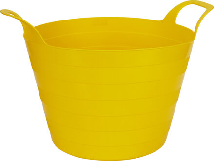 Excellent Houseware Flexibele wasmand - geel - 30 liter - kunststof - 54 x 37 cm - met handvatten