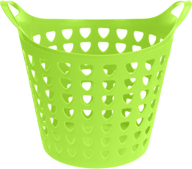 Excellent Houseware Flexibele wasmand - groen - 26 liter - kunststof - 40 x 42 cm - Wasmanden