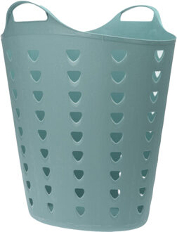 Excellent Houseware Flexibele wasmand - groen - 60 liter - kunststof - 47 x 50 cm - Wasmanden