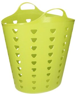 Excellent Houseware Flexibele wasmand - kunststof - 60L - groen - D38 x H47 - kuip