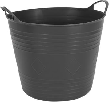 Excellent Houseware flexibele wasmand - zwart - 27 liter - kunststof - 42 x 40 x 35 cm