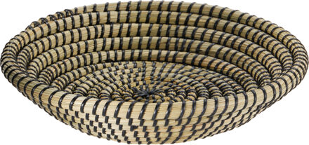 Excellent Houseware Fruitschaal Rattan - gevlochten riet - D30 x H8 cm - naturel - rond - mand