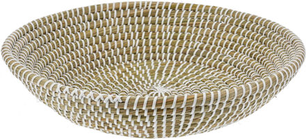 Excellent Houseware Fruitschaal Rattan - gevlochten riet - D35 x H8 cm - naturel - rond