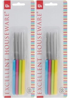 Excellent Houseware gekleurde schilmesjes - 8x stuks - 17 cm - Koken - Keukengerei