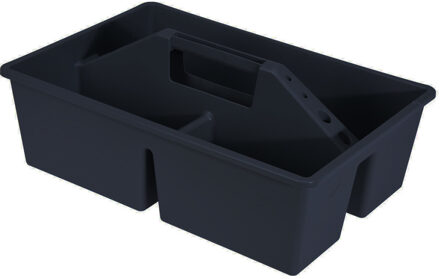 Excellent Houseware Gereedschap opbergbox/opbergdoos/mand antraciet met handvat 39 x 26 x 12 cm kunststof - Opbergbox Grijs