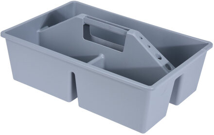 Excellent Houseware Gereedschap opbergbox/opbergdoos/mand grijs met handvat 39 x 26 x 12 cm kunststof - Opbergbox