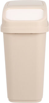 Excellent Houseware GFT aanrecht afvalbakje - beige - 5L - afsluitbaar - 15 x 21 x 31 cm - klepje