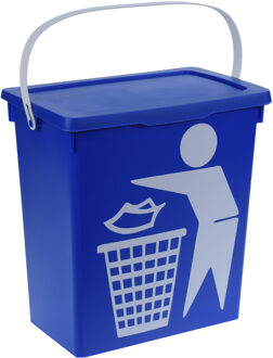 Excellent Houseware Gft afvalbakje voor aanrecht - 12L - blauw - afsluitbaar - 27 x 19 x 31 cm