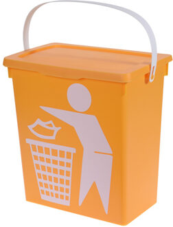 Excellent Houseware Gft afvalbakje voor aanrecht - 12L - geel - afsluitbaar - 27 x 19 x 31 cm