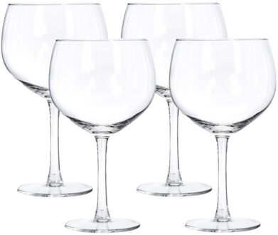 Excellent Houseware gin tonic glazen - Set van 4x stuks van 650 ml - Wijnglazen Transparant