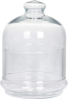 Excellent Houseware glazen decoratie stolp met plateau - 14 x 18 cm