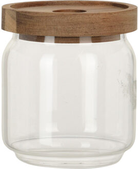 Excellent Houseware Glazen luxe keuken voorraadpot/voorraadbus 400 ml - Voorraadpot Bruin