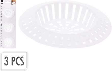 Excellent Houseware Gootsteenfilter set a 3 stuks wit