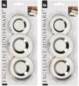 Excellent Houseware Gootsteenfilters - 6x stuks - metaal