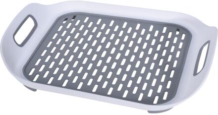 Excellent Houseware Gootsteenmat met handgrepen 38x30cm grijs