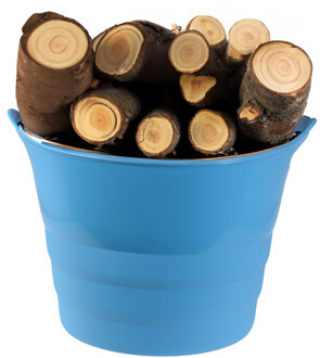 Excellent Houseware Haardblokken/houtblokken flexibele emmer/kuip - blauw - 42 liter -38 x 45 cm - kunststof