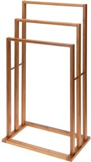 Excellent Houseware handdoeken drogen staand rek bamboe 40 x 24 x 82 cm