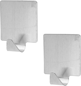 Excellent Houseware handoeken ophang haakjes - 12x stuks - rvs - zilver - Zelfklevend