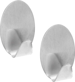 Excellent Houseware handoeken ophang haakjes - 12x stuks - rvs - zilver - Zelfklevend