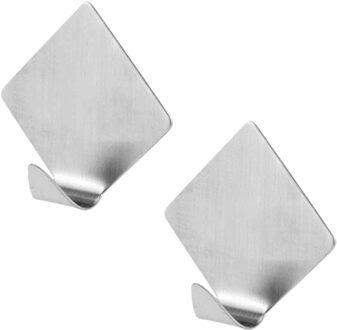 Excellent Houseware handoeken ophang haakjes - 12x stuks - rvs - zilver - Zelfklevend