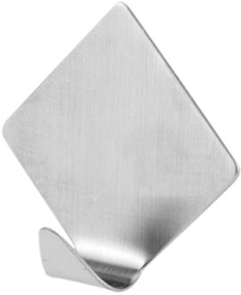 Excellent Houseware handoeken ophang haakjes - 4x stuks - rvs - zilver - Zelfklevend