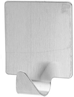 Excellent Houseware handoeken ophang haakjes - 4x stuks - rvs - zilver - Zelfklevend