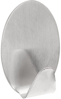 Excellent Houseware handoeken ophang haakjes - 4x stuks - rvs - zilver - Zelfklevend