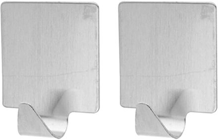 Excellent Houseware handoeken ophang haakjes - 8x stuks - rvs - zilver - Zelfklevend