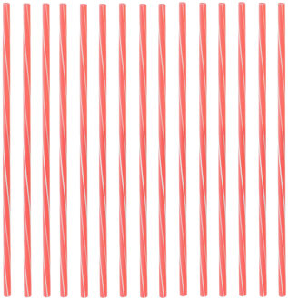 Excellent Houseware Herbruikbare rietjes - 100x - Rood/wit - Kunststof - 22 cm - Drinkrietjes