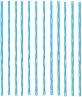 Excellent Houseware Herbruikbare rietjes - 50x - Blauw/wit - Kunststof - 22 cm - Drinkrietjes