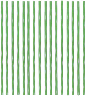 Excellent Houseware Herbruikbare rietjes - 50x - Groen/wit - Kunststof - 22 cm - Drinkrietjes
