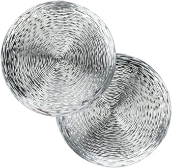 Excellent Houseware Home & Styling Kaarsen bord - 8x - diner onderborden - zilver - Dia 33 cm - Kaarsenbord - Kunststof