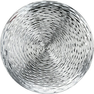 Excellent Houseware Home & Styling Kaarsen bord - diner onderborden - zilver - Dia 33 cm - Kaarsenbord - Kunststof
