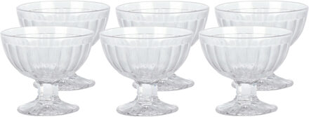 Excellent Houseware IJcoupes/ijs serveer schaaltjes - set 6x stuks - bewerkt glas - 200 ml - IJsjeshouders